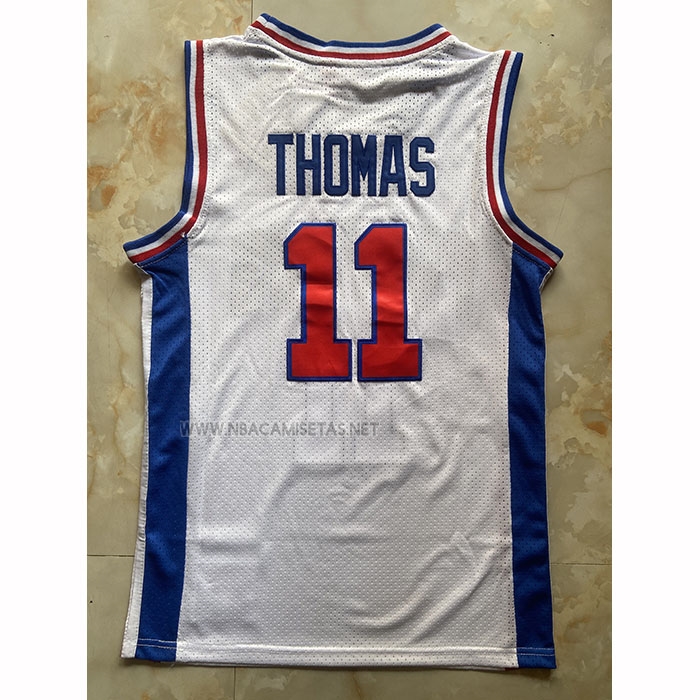 Camiseta Detroit Pistons Isiah Thomas NO 11 Mitchell & Ness 1988-89 Blanco